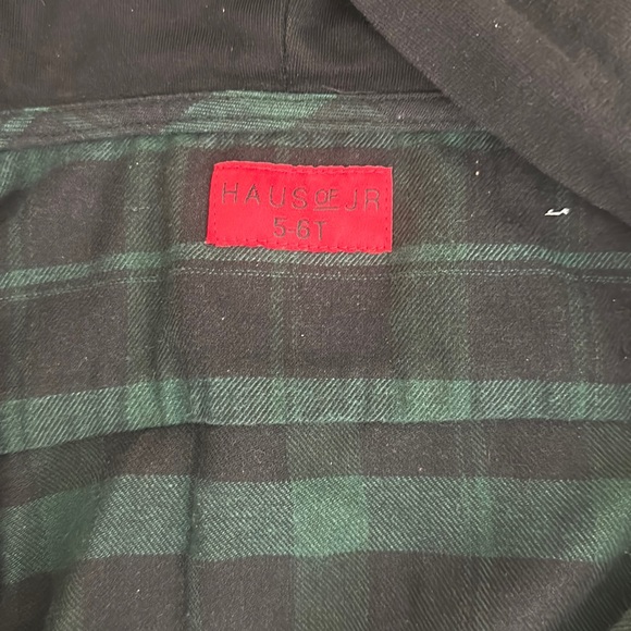 HAUS OF JR - Button Down Hooded Flannel Size 5-6T - Picture 3 of 4